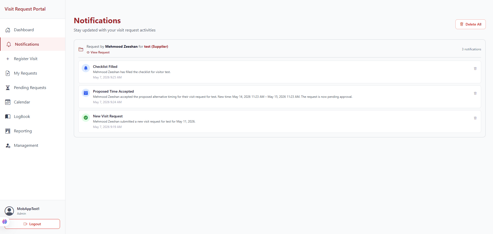 Visit Request Portal screenshot 3